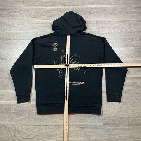 UFC Hoodie Mens Large Black MMA Fighting Fleece Sweatshirt Zip - Picture 6 of 9